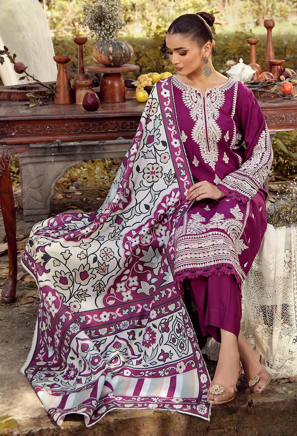 Adan Libas Embroided Linen 3 piece