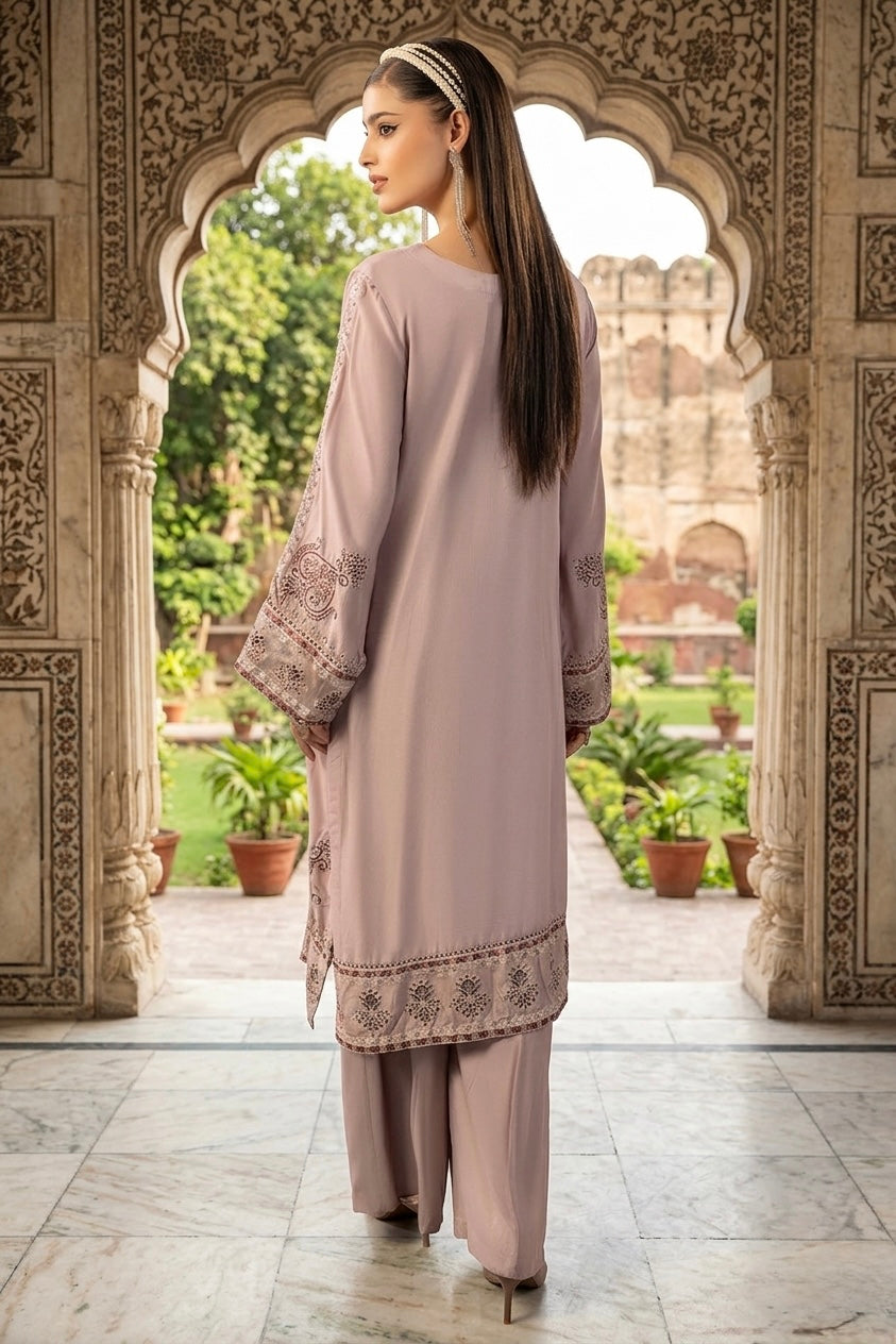 Adan Libas Embroided Two piece Linen