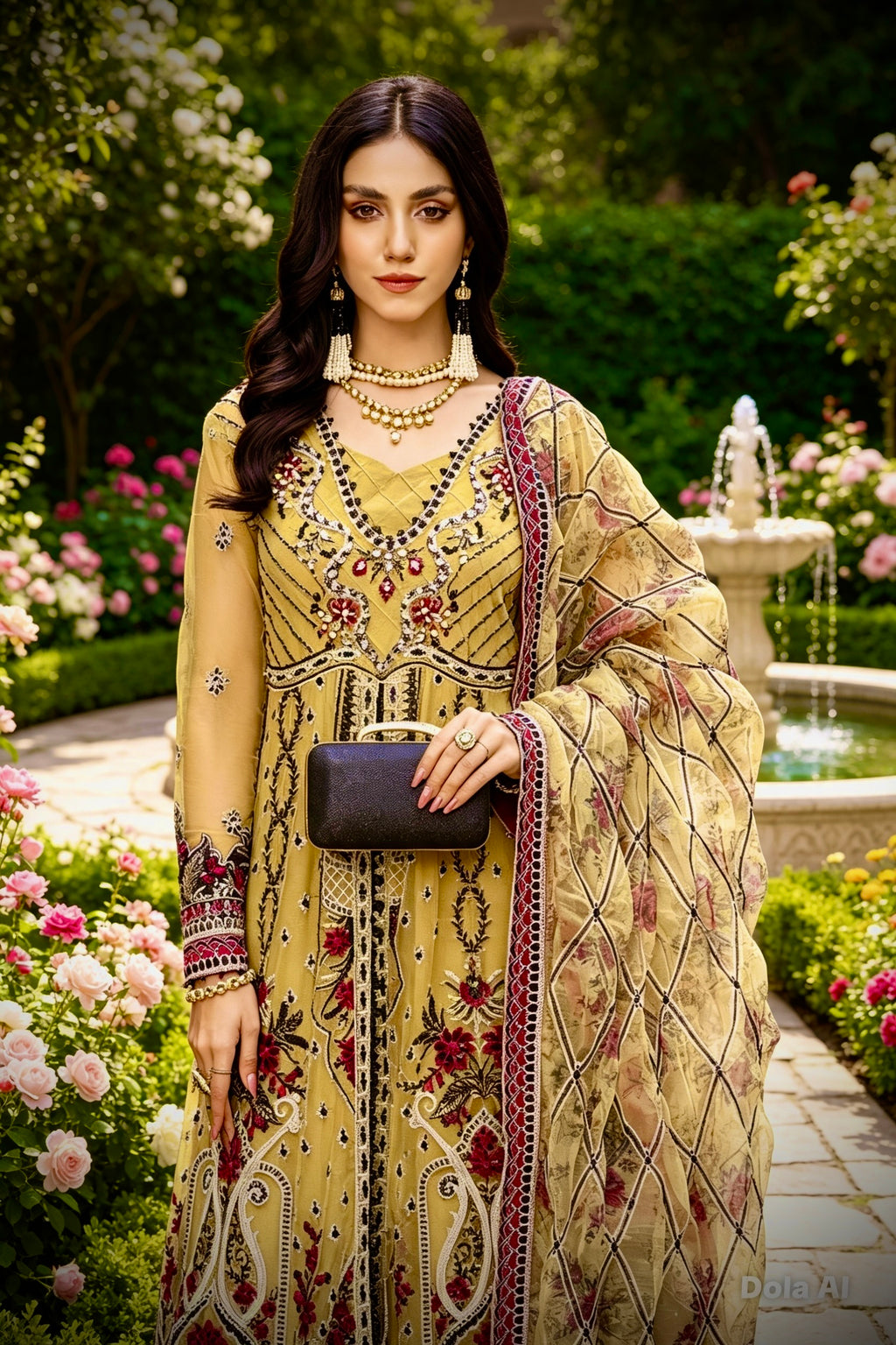 Luxury Adan libas Net Gown Three piece