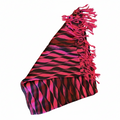 Scarf with strips pink and black