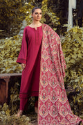 Adan Libas Dhanak 3 piece Dark Pink