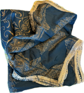 Linen shawl with four sided lace