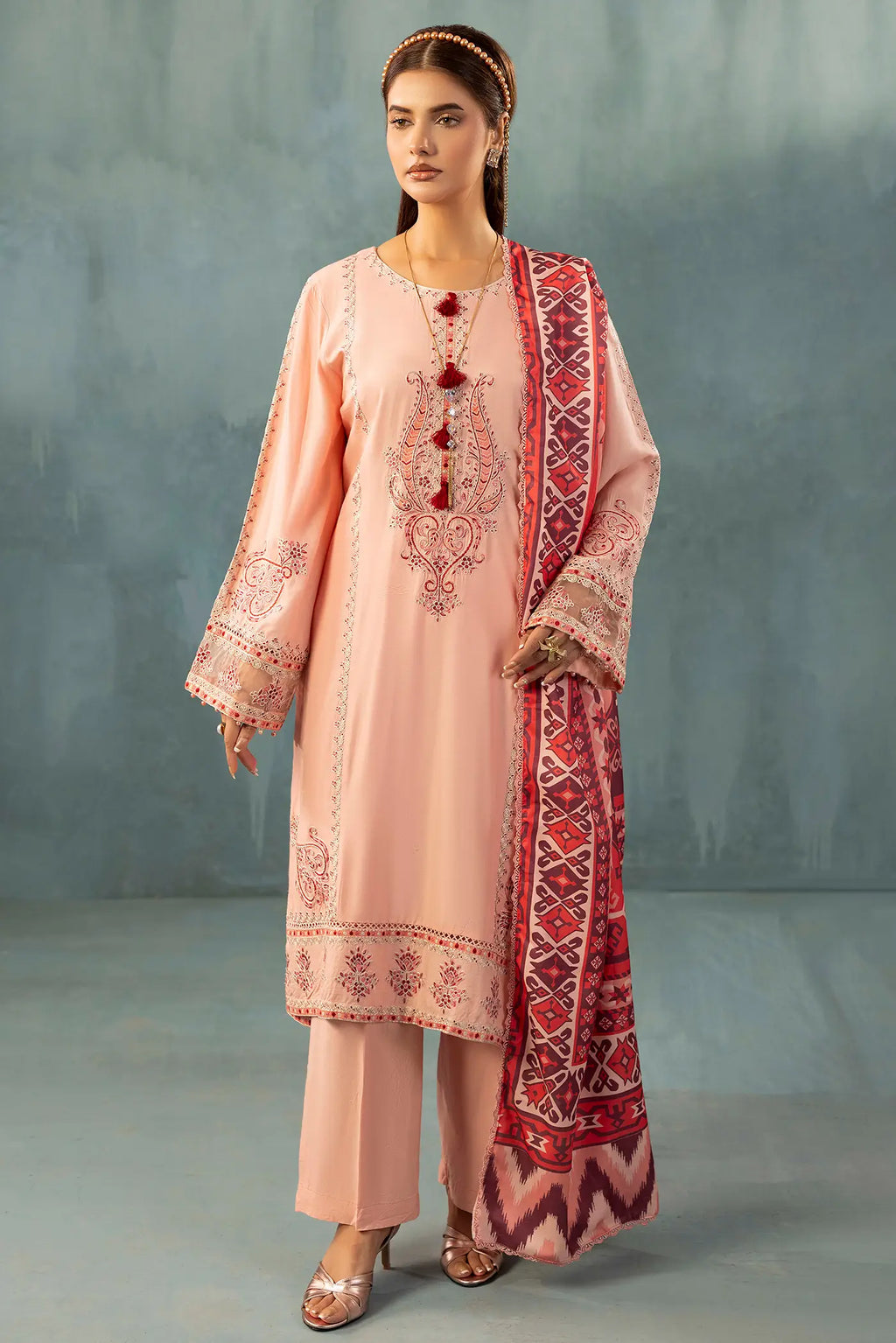 Adan Libas 3 Piece Linen Embroided