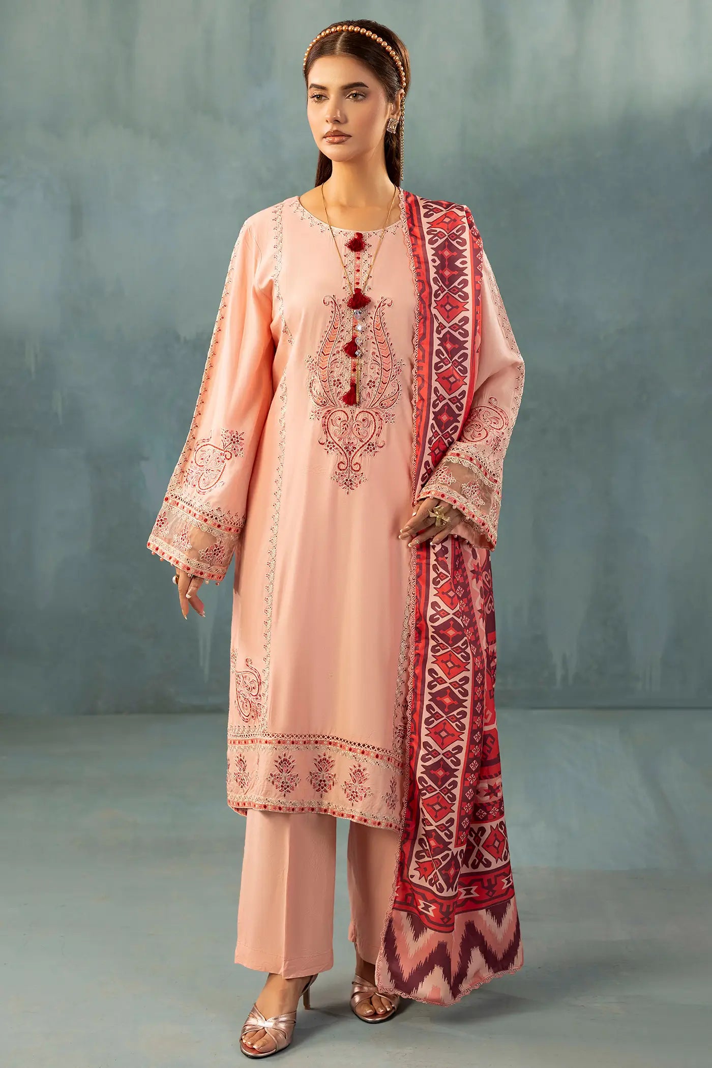 Adan Libas 3 Piece Linen Embroided