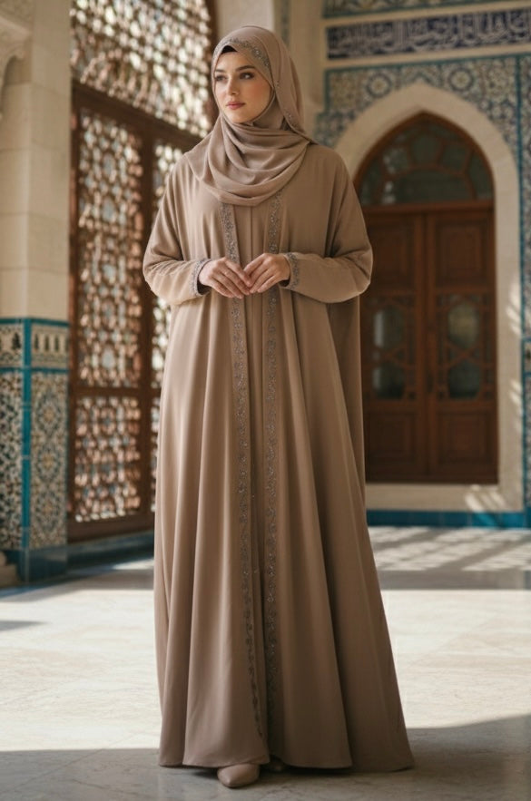 Arabic Long Abaya with scarf 2 piece