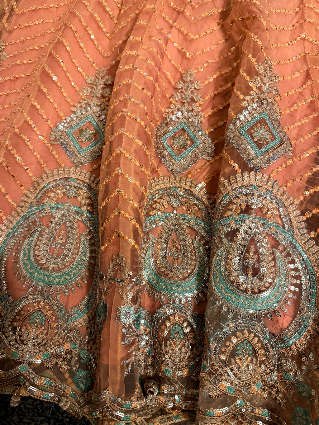 Formal Eid Frock Style Maxi Peach Colour