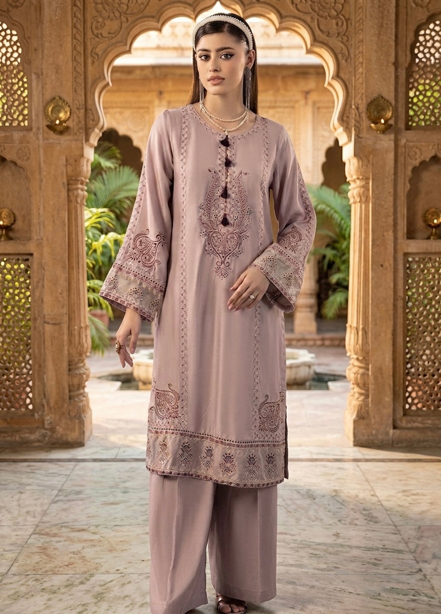 Adan Libas Embroided Two piece Linen
