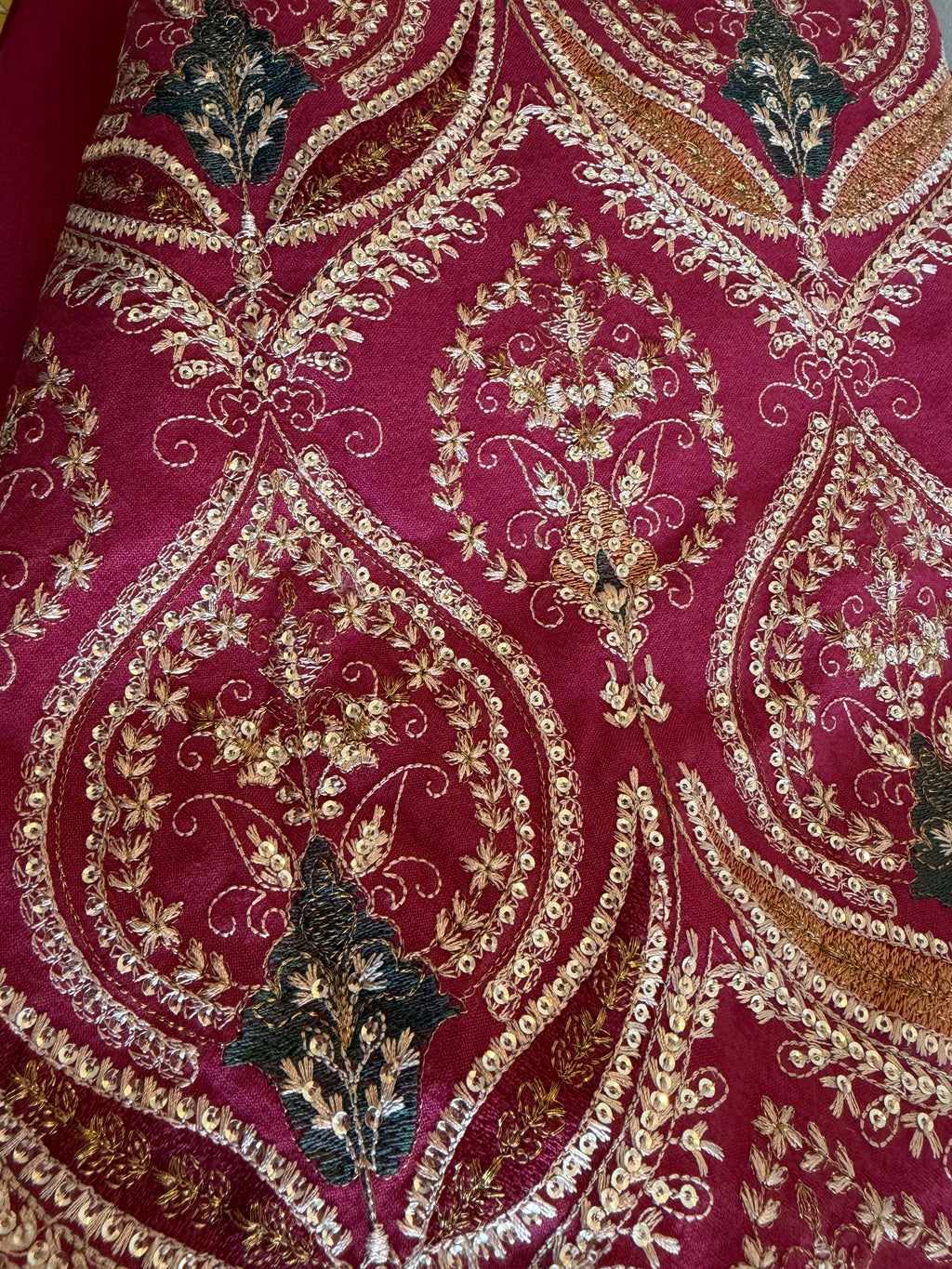 Adan Libas Dhanak 3 piece Dark Pink