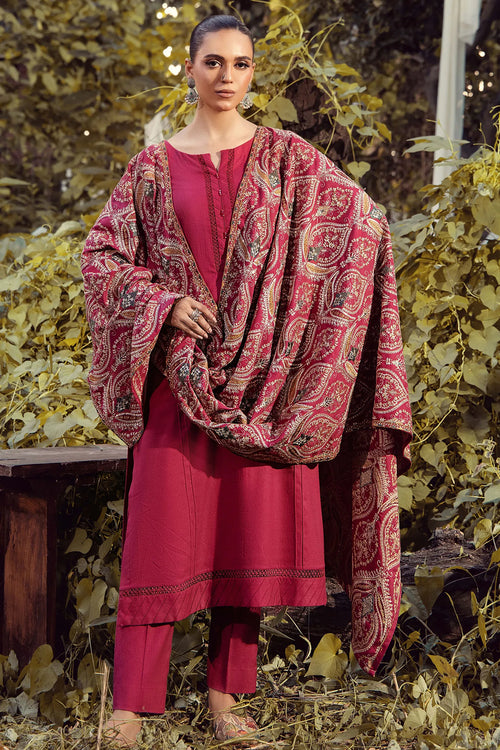 Adan Libas Dhanak 3 piece Dark Pink