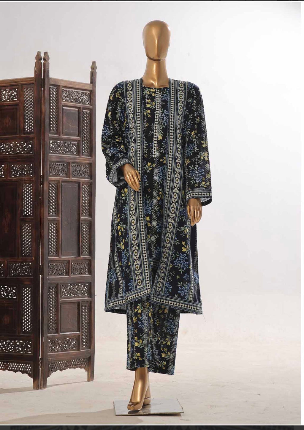 Bin saeed Khadder 3 piece Coat style co ords
