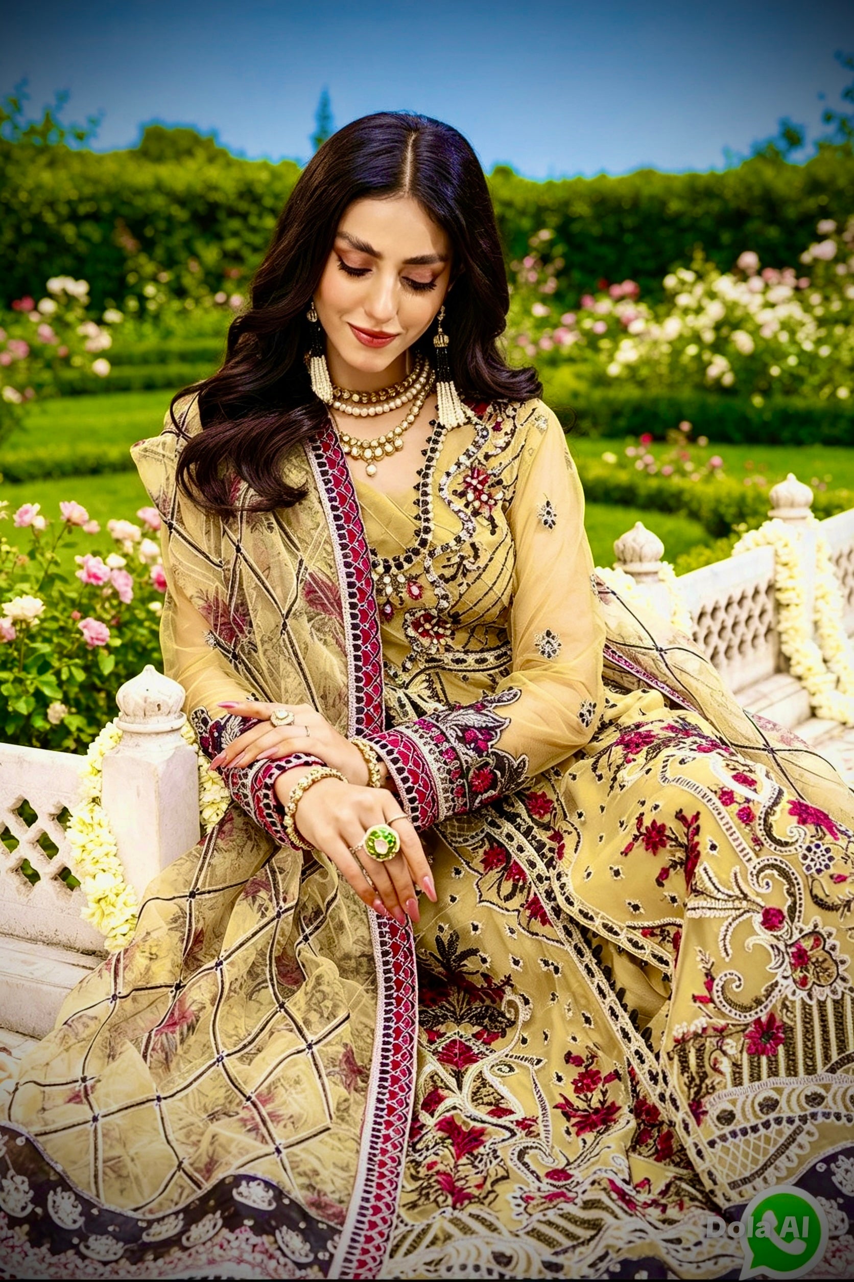 Luxury Adan libas Net Gown Three piece
