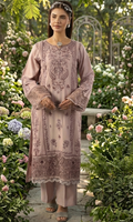 Adan Libas 2 piece Fully Embroided Linen Brown